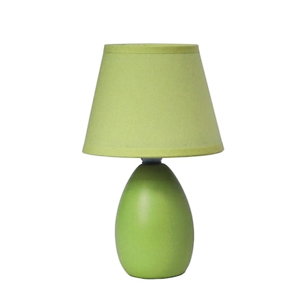 Mini Egg Oval Ceramic Table Lamp, Green